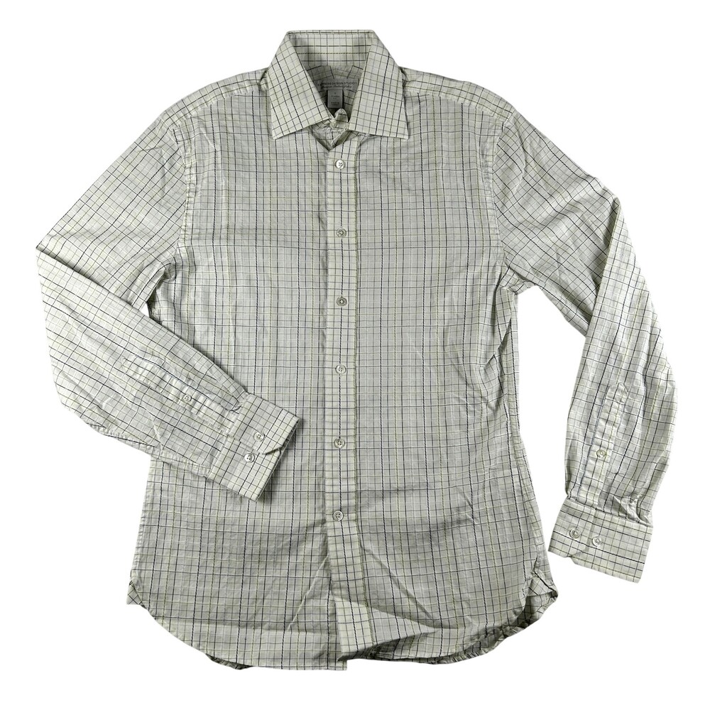 Express Design Studio Dress Shirt Mens Small Check Classic Fit Italian Cotton